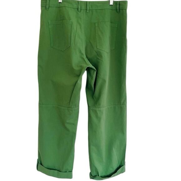 Flamingo green 100% cotton pants with tab & button at bottom hem, size 2XL - Picture 4 of 6